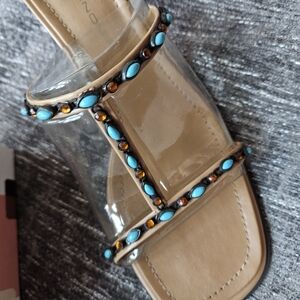 Beaded Tan Sandals